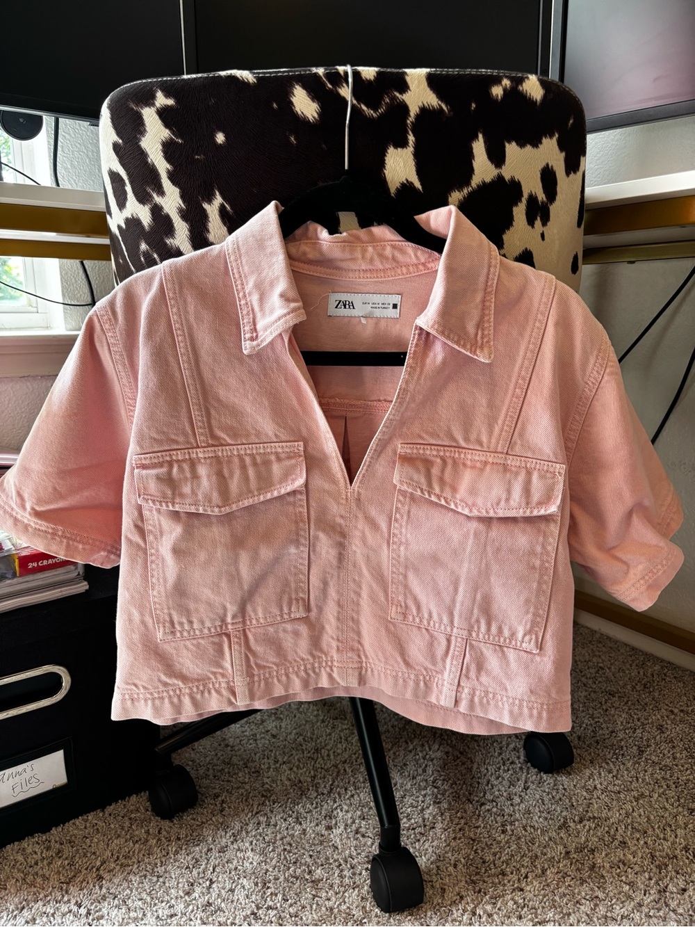 Zara Pink Denim Shorts Skort Set - Picture 2 of 6